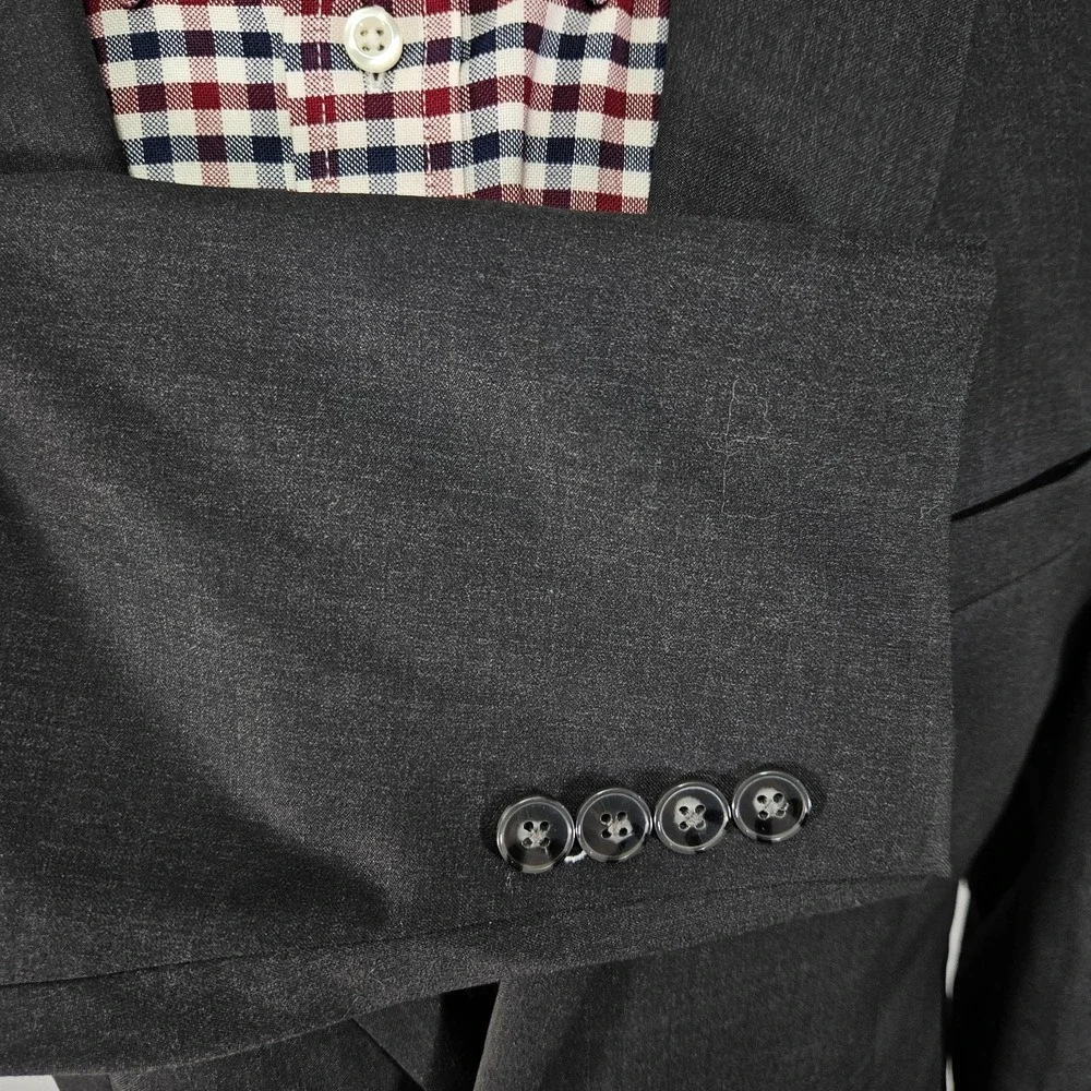 Calvin Klein‎ Men's Sport Coat Blazer Two Button Charcoal Black Wool Size 40S